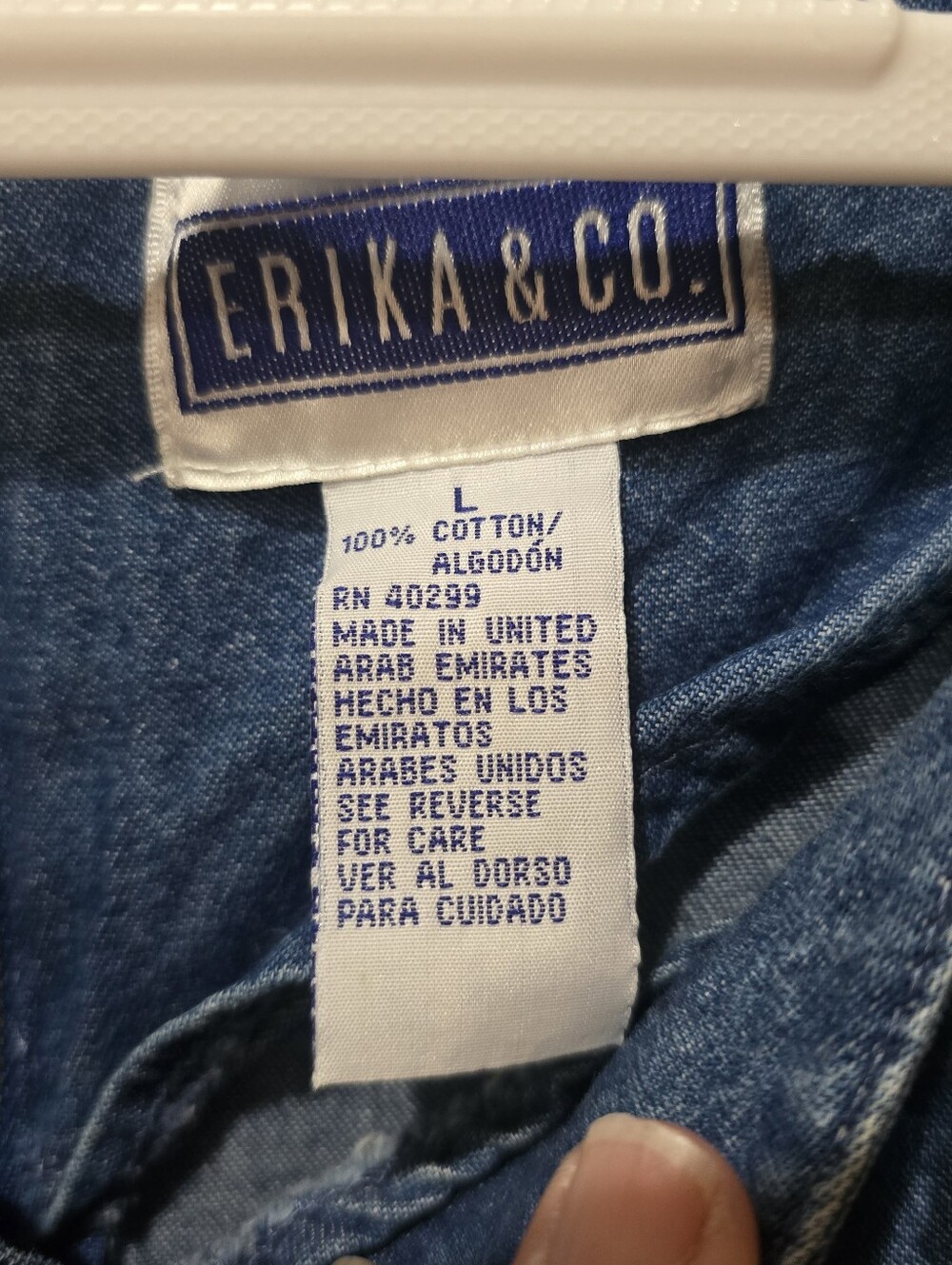 Erika & Co Vintage 90s Denim Maxi Dress Size L - Picture 3 of 4